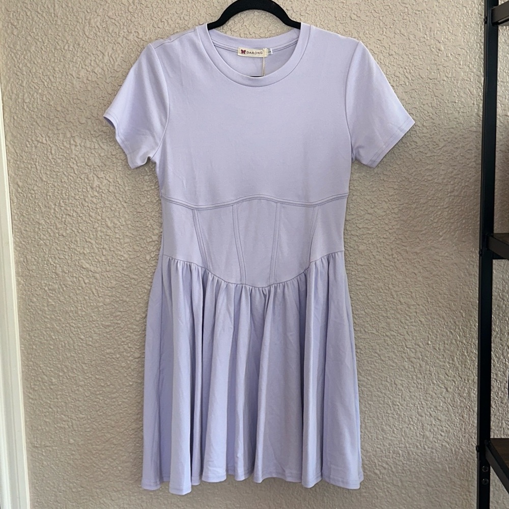 Light Purple Short Sleeve Dress